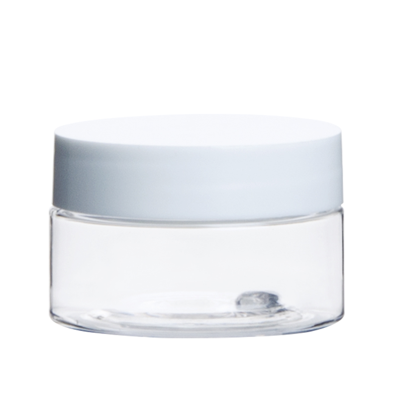 30ml 1oz Clear Plastic PET Straight Sided Jar with White Lid