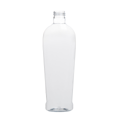 Bouteille ovale plate en plastique pour animaux de compagnie