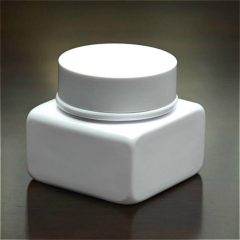 80ml wide mouth square shaped white PET facial mask bottles